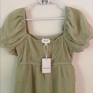 🧚 Fairy Green Lacy Mesh Mini Dress by Heyson